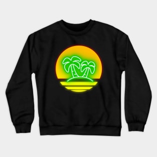 Retro sun Neon Palm Trees D-Lite Crewneck Sweatshirt